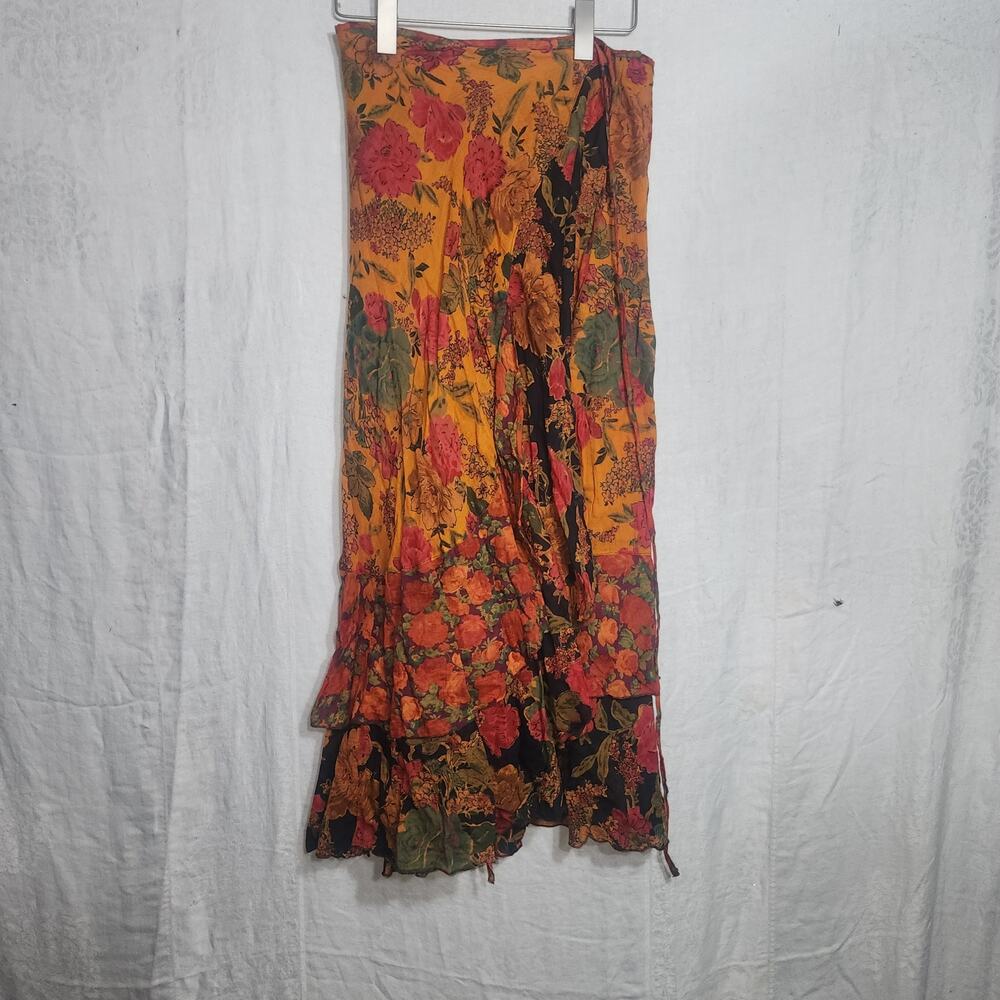 WINDHORSE one size OS tiered bottom wrap skirt